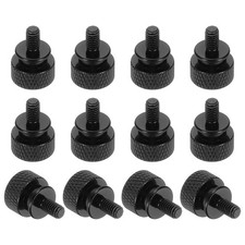12 Pcs Computer Case Thumb Screw M4 x 7mm Knurled Screws, Black