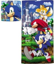 Franco Sonic The Hedgehog Kids Cotton Bath  Beach Towel with Wash Cloth, 2...