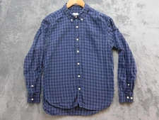 Flint and Tinder Shirt Mens Medium Blue Check Button Down Long Sleeve Cotton USA