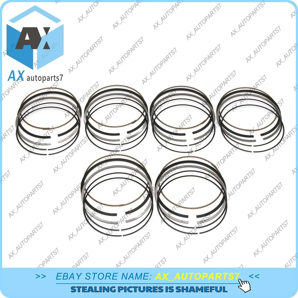 Anillo de pistón STD 6x Φ85 mm para BMW E60 E61 E63 E70 E87 330i E89 X5 3,0 L L6 N52 N53 Foto 3 de 4