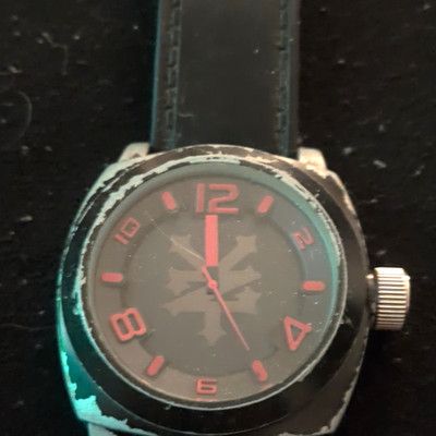 Zoo York Wristwatch Red Arabic Numerals Rubber Strap Black/Red Case