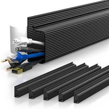 YECAYE 6X15.7in Cable Management, Cord Organizer,Easy Install Black 