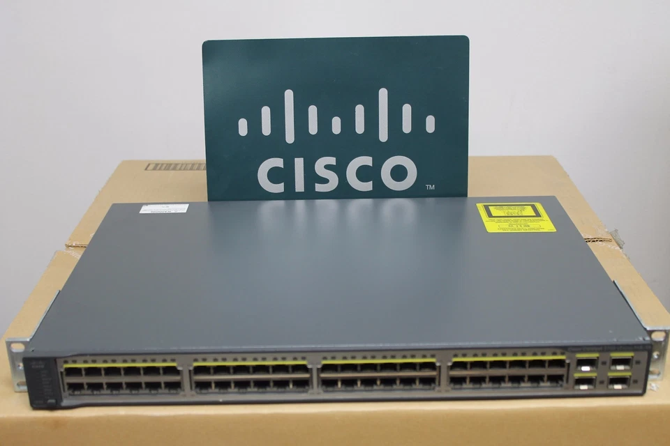 Cisco Catalyst WS-C3750V2-48PS-S 48-Port PoE Switch WS-C3750-48PS-S LATEST VER - Image 3 of 4