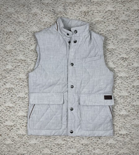 Sz Sm Mens Polo Golf Ralph Lauren Performance Puffer Quilted Vest Gray Button Up