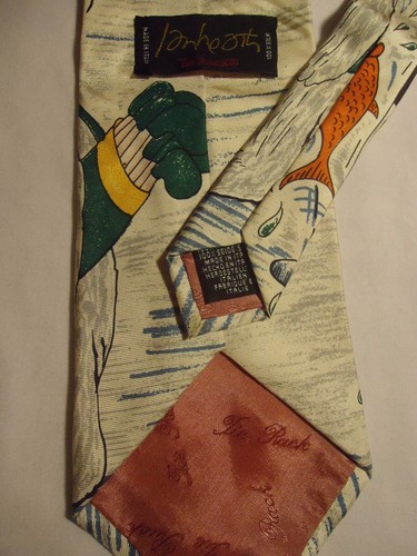 Tie Rack Christmas Santa Golfing Bear Fishing Designs Silk 58.5" Blue Green Red - Picture 4 of 4