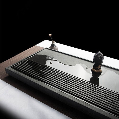 simple pattern China stone tea tray heavy black stone tea table for tea set new - Picture 6 of 12