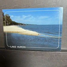 4x6 Lake Huron sand point Great Lakes shoreline vista FABVINTY BARGAIN POSTCARD 