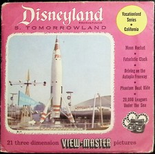 1956 Disneyland Tomorrowland 3d View-Master 3 Reel Packet 855 A B C