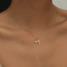 NWT, Gold Key  Heart Charm Necklace