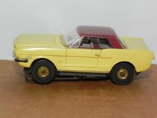 Vintage Aurora T-Jet Slot Car FORD MUSTANG Yellow/Brown Top - Rare Color 