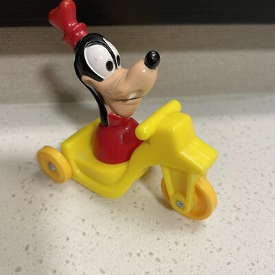 Vintage Disney ILLCO Little People Goofy on tricycle