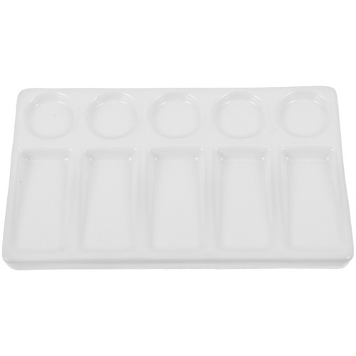 10 -Well Rectangular Color Palette Travel Porcelain Tray Paint Trays - Picture 11 of 12