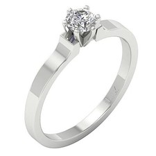 I1 G 0.40 Ct Round Cut Diamond Solitaire Engagement Ring 14K Gold 4.80MM SZ 4-12