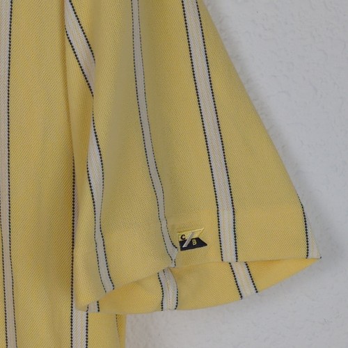 CUTTER & BUCK Men's Polo Shirt XL Yellow Black Striped Golf Athletic - Picture 6 of 13