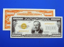 Reproduction $100,000 1934 Gold Certificate US Paper Money Currency Copy