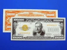 Reproduction $100,000 1934 Gold Certificate US Paper Money Currency Copy