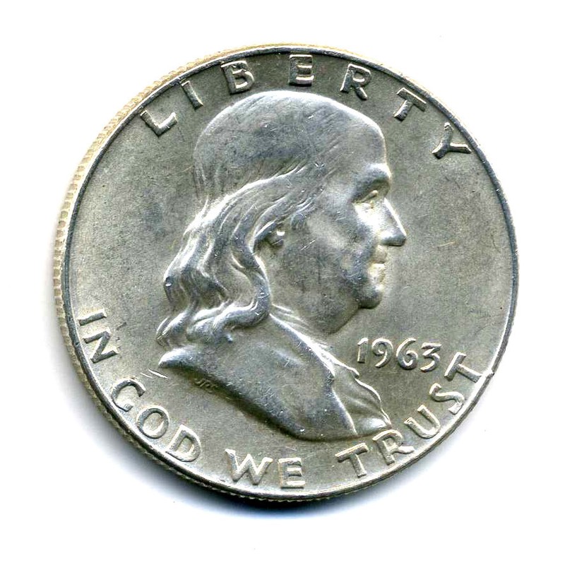 1963 D FRANKLIN HALF DOLLAR 90% SILVER 50 CENT OLD RARE 50CENT FACE COIN 10#8339