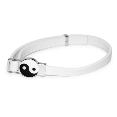 PAJA 22131 Magnetix Lederarmband Yin Yang TAO Emoji TCM universal weiß energie