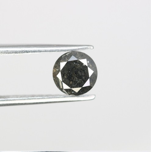 1 pcs Natural Loose Diamond, Salt & Pepper Gray Round Brilliant Cut Diamond 5mm - Picture 3 of 9