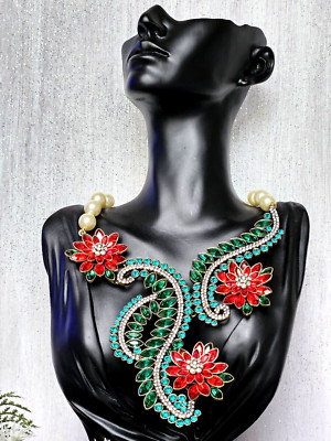 Simulated Pearl Necklace Heidi Daus Poinsettia Panache 16.5 Inch Bronze NWT