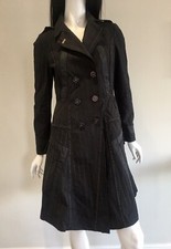 Marithe Francois Girbaud Designer Stylish Cotton Coat Stripes Navy Size 42it