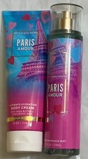 Bath  Body Works PARIS AMOUR Set Fine Fragrance Mist Body Cream 2pc Bundle