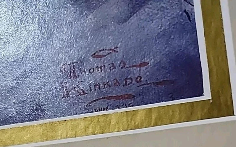 Thomas Kinkade ~ Paseo en Trineo Domingo por la Noche 26x22x2 Firmado/# Edición Biblioteca  Foto 4 de 4