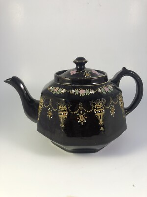  BURSLEM アンティーク食器 Antique Vintage Black Teapot Burslem England | eBay
