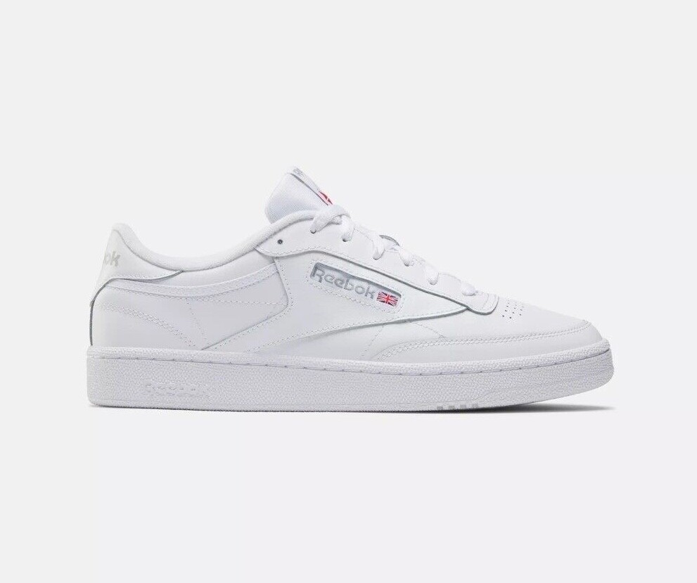 Men Reebok Club C 85 Casual Tennis Leather Shoes Sneakers White Grey 100000154