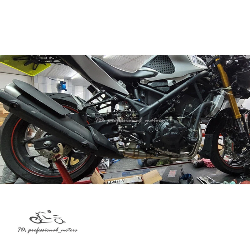 Tubo de escape dianteiro elo sistema azul titânio para Yamaha YZF R3 MT-03 2016-2023 - Imagem 2 de 4