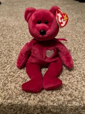 Ty Valentina the Red Bear Beanie Baby Rare - Tag with Errors