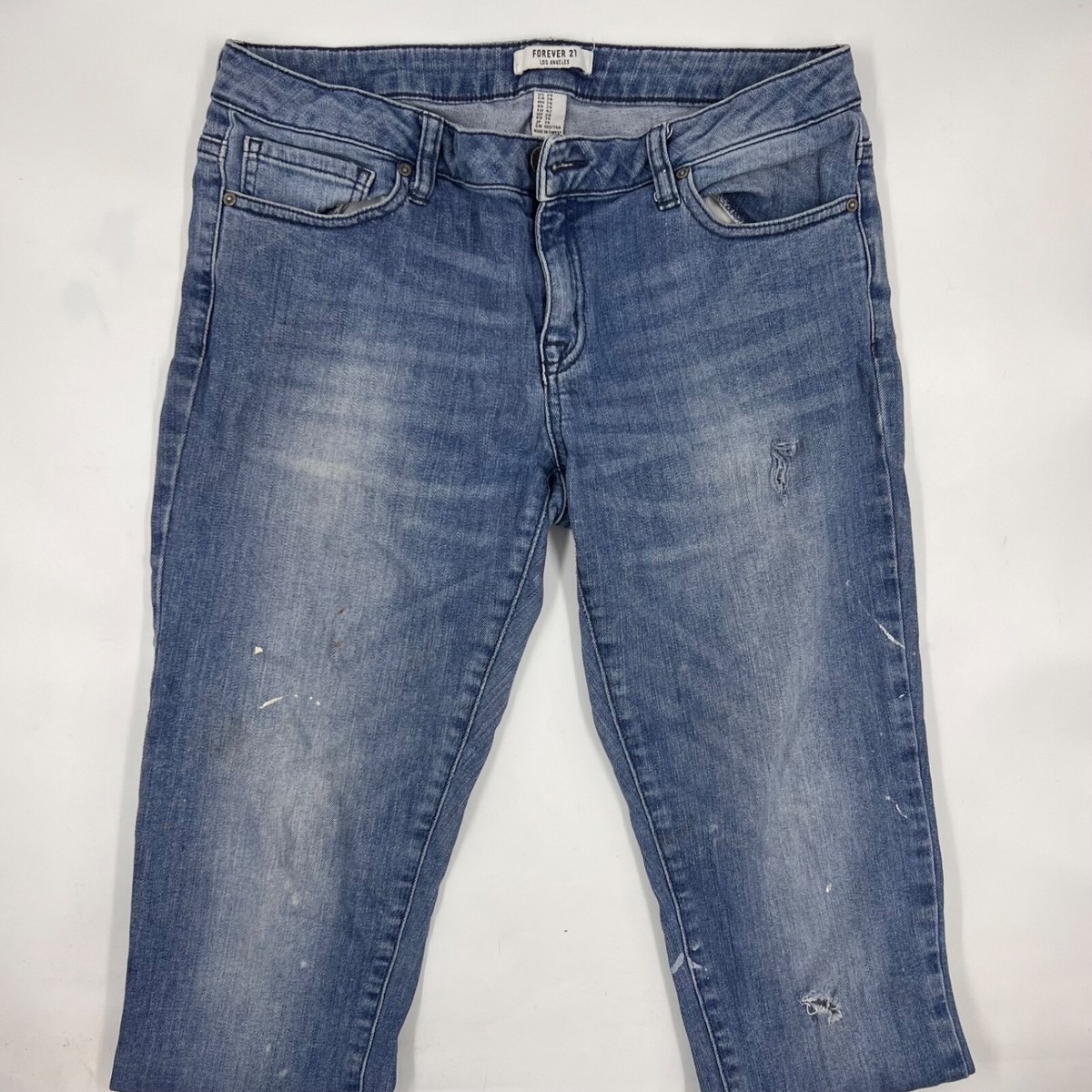 Forever 21 Womens Distressed Jeans Size 29 Blue Denim Cotton