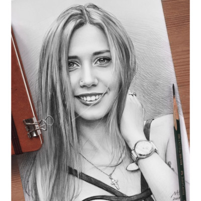 Custom Drawing Canvas Portrait, Pencil Sketch from Photo, Original Handmade
