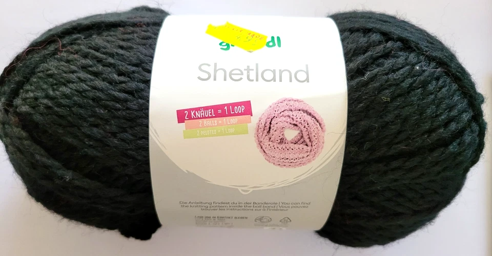 Gründl Shetland schwarz 100g Strickwolle Stricken Häkeln Garn OEKOTEX