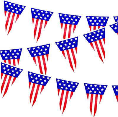 33 Ft 4th of July Pennant Banner Flags String Hanging Red Red White and Blue-4
