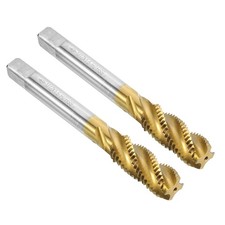 2pcs Spiral Flute Thread Taps M12 x 1.5 Titanium Coated Screw Threading