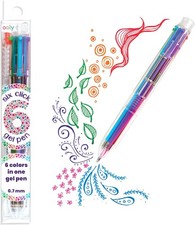6 Colors in 1 Gel Pen, Retractable Gel Pen with 6 Unique Colors, 0.7mm Nib for