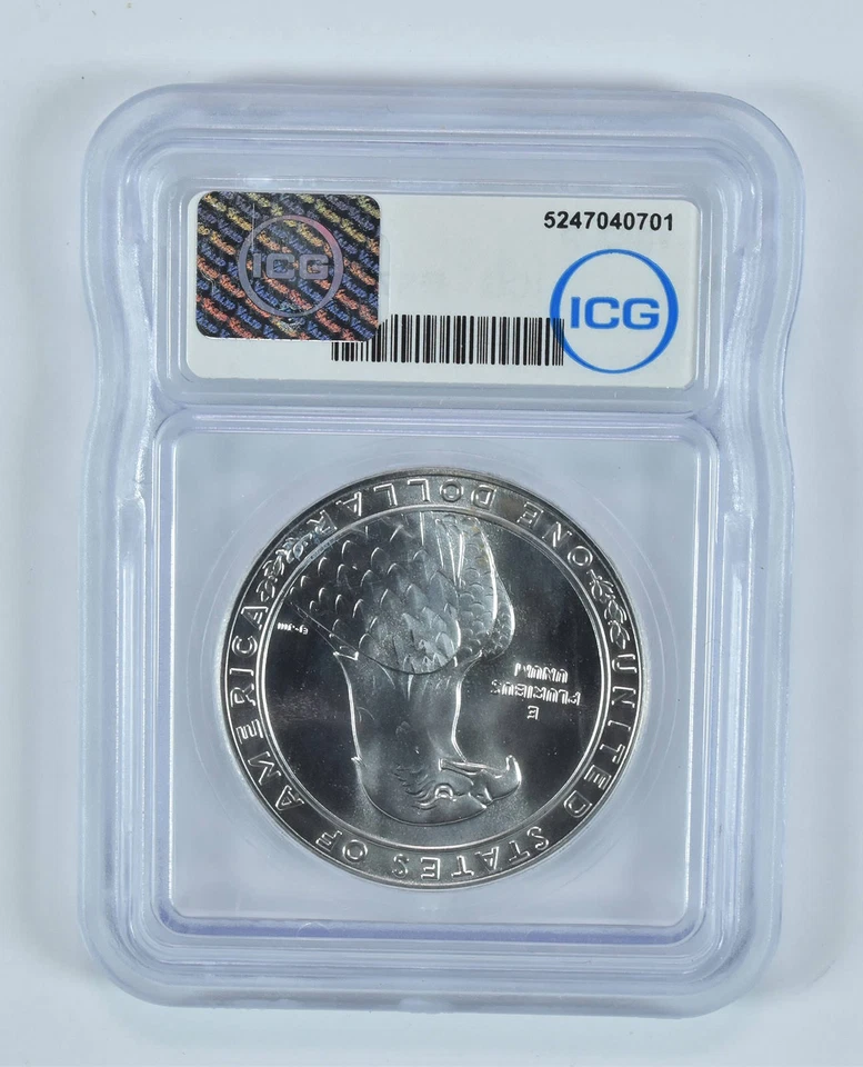 1983-P Olympic Discus Commemorative Silver Dollar MS70 ICG *1289 - Image 2 of 4