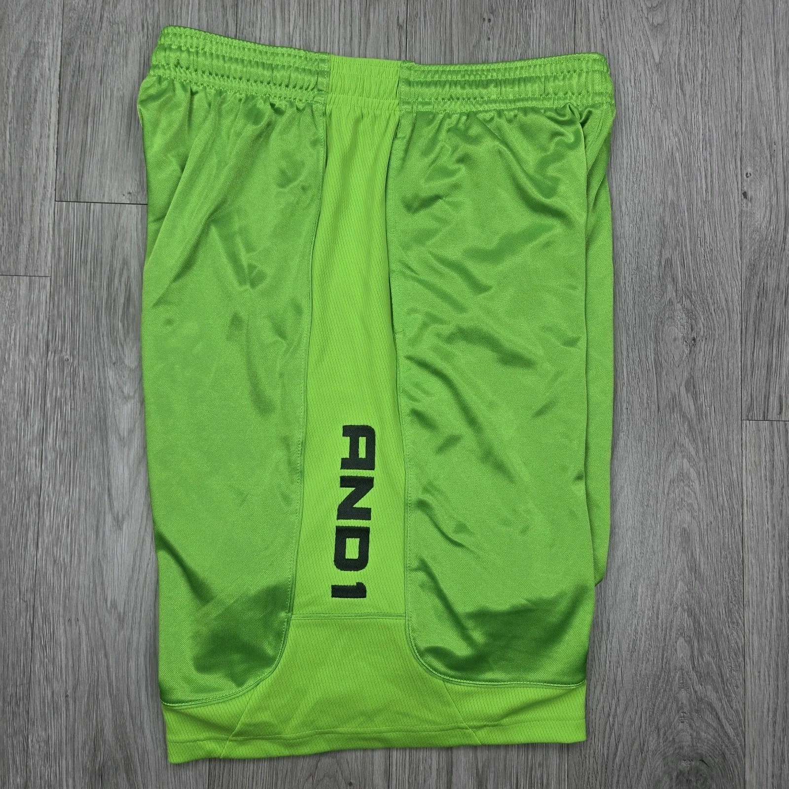 AND1 All Courts Game Shorts Large Green Lantern Dazzle Basketball Deadstock NWT