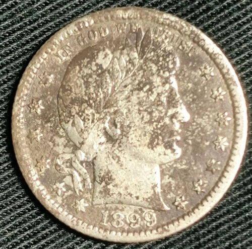 1899-O Barber Quarter - 90% Silver - Free Shipping  G-VG Better Date
