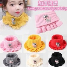 Super Cute Kids Bright Yellow Cat Neck Warmer Scarf with 3D Kitty Appliqu