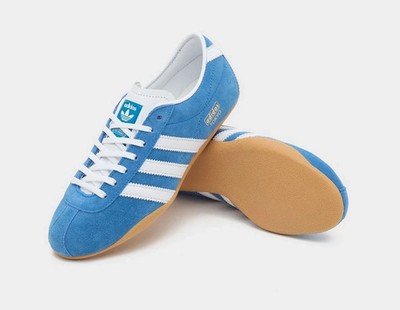 Größe UK 7 - Adidas Tokyo Blau Wildleder Turnschuhe Schuhe Sneaker