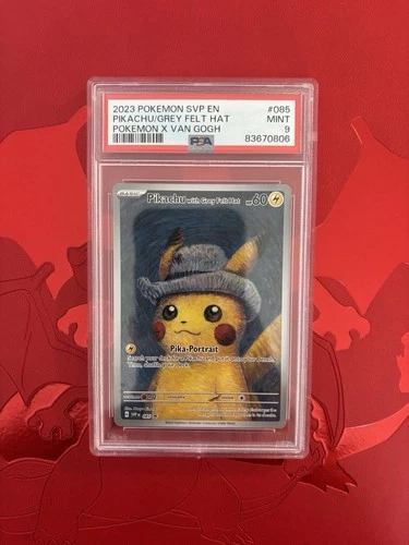 Pokemon Pikachu Grey Felt Hat Van Gogh Black Star Promo SVP EN 085 Sealed PSA 9
