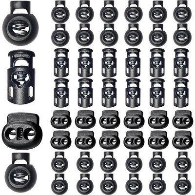 48pcs Upgraded Plastic Cord Lock, Cord Locks Draw String Clip with Spring Toggle