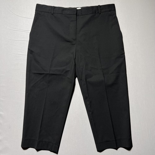 Loewe Cropped Pants Womens 44 Black Wool Blend Tailored Dress Trousers Altered