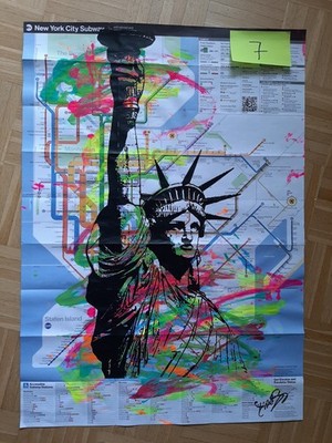 Art on Subway Map, LADY LIBERTY - FARBIG, 82 cm x 60 cm*NEU*TOP*NEU*TOP*NEU*TOP*