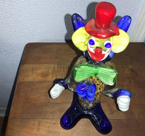 Murano Venetian Art Glass Clown Figurine Hand Blown