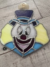 Vintage Sun Catcher Clown Face Stained Glass