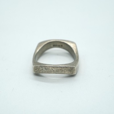 Versani Sterling Silver Vintage 2000's Waffle Wave Square Ring .925 sz 8.3g