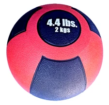 Medicine Ball 4.4 lb Champion 8" Black/Red 1266290 Rubber Reactor